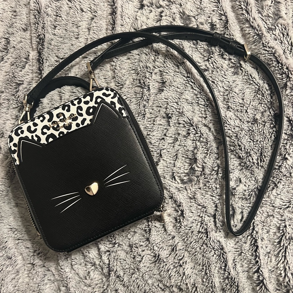 Kate Spade Black and White Cat Crossbody Bag